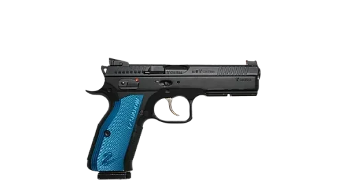 Базовый CZ Shadow 2 с синими накладками рукояти. Изображение из каталога оружия.